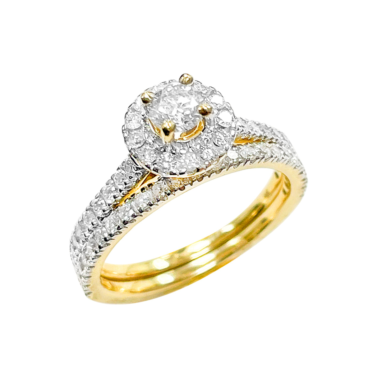 14K Bridal Set Yellow Gold 0.79CTW