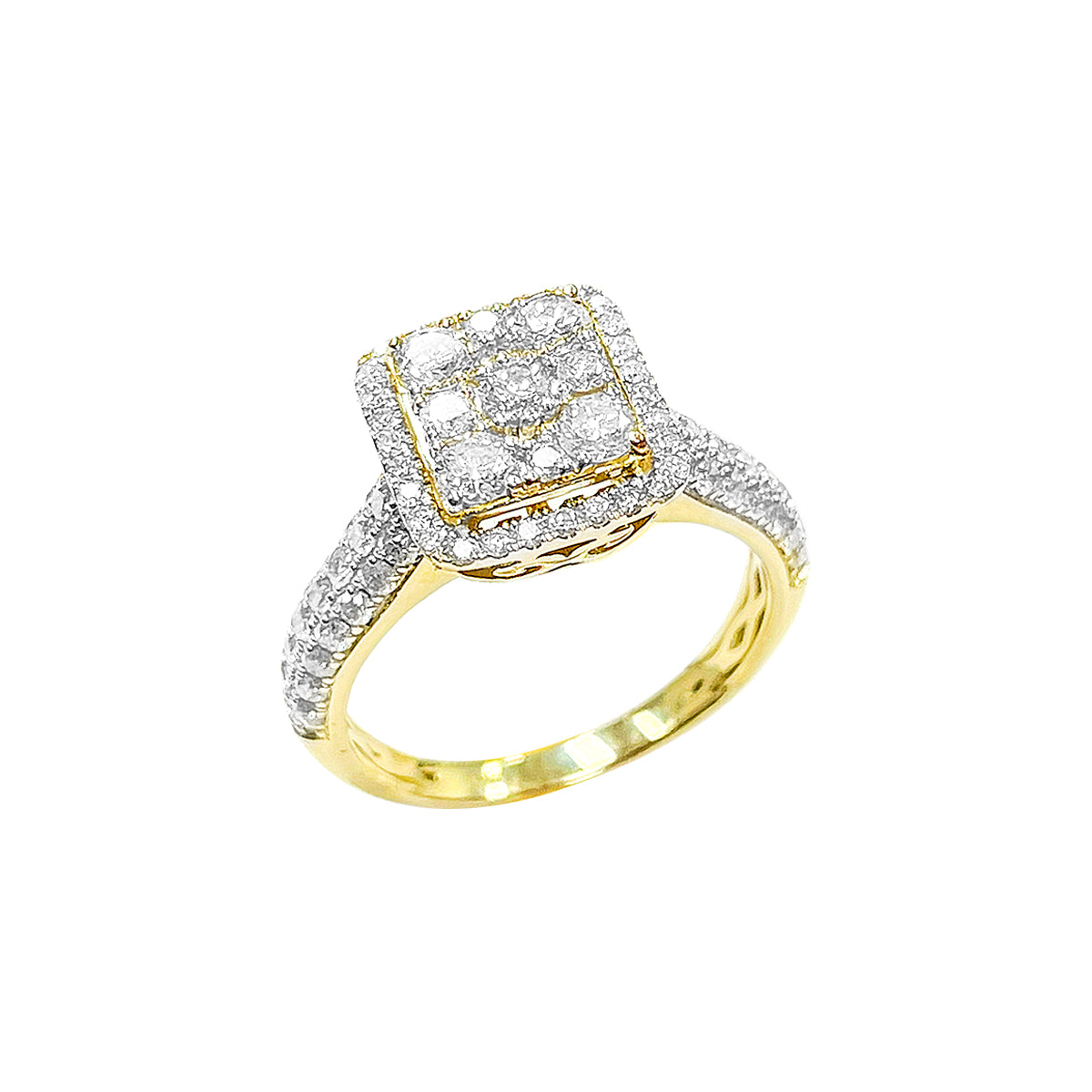 14K Ladies Ring Yellow Gold 1.18CTW