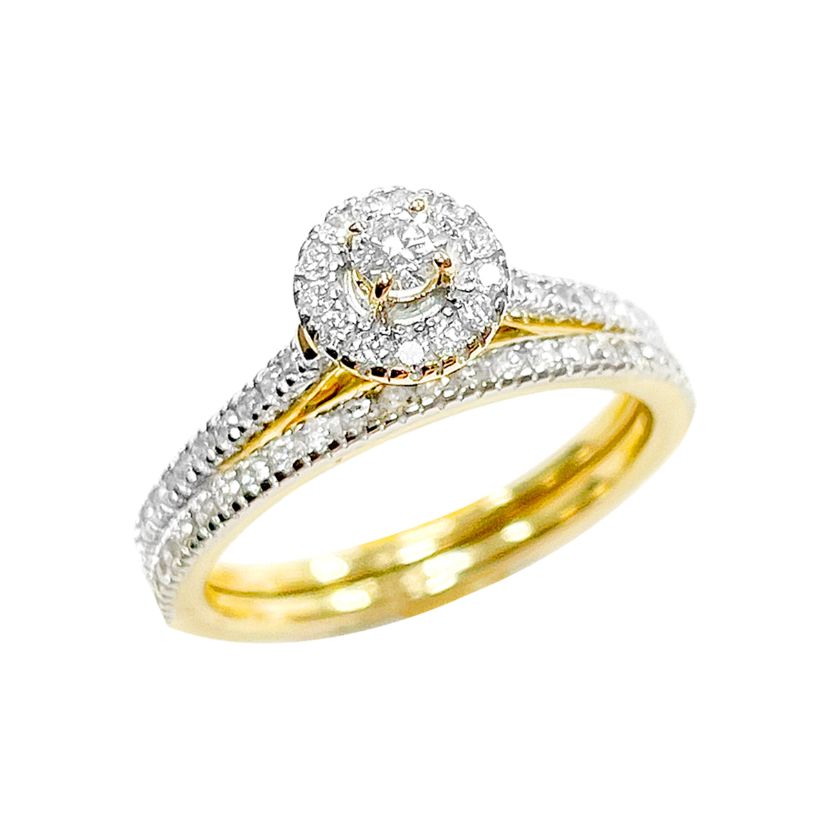 14K Bridal Set Yellow Gold 0.56CTW