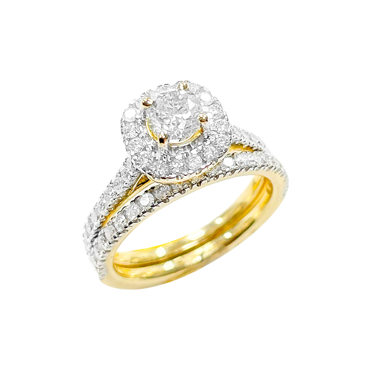 14K Bridal Set Yellow Gold 1.70CTW