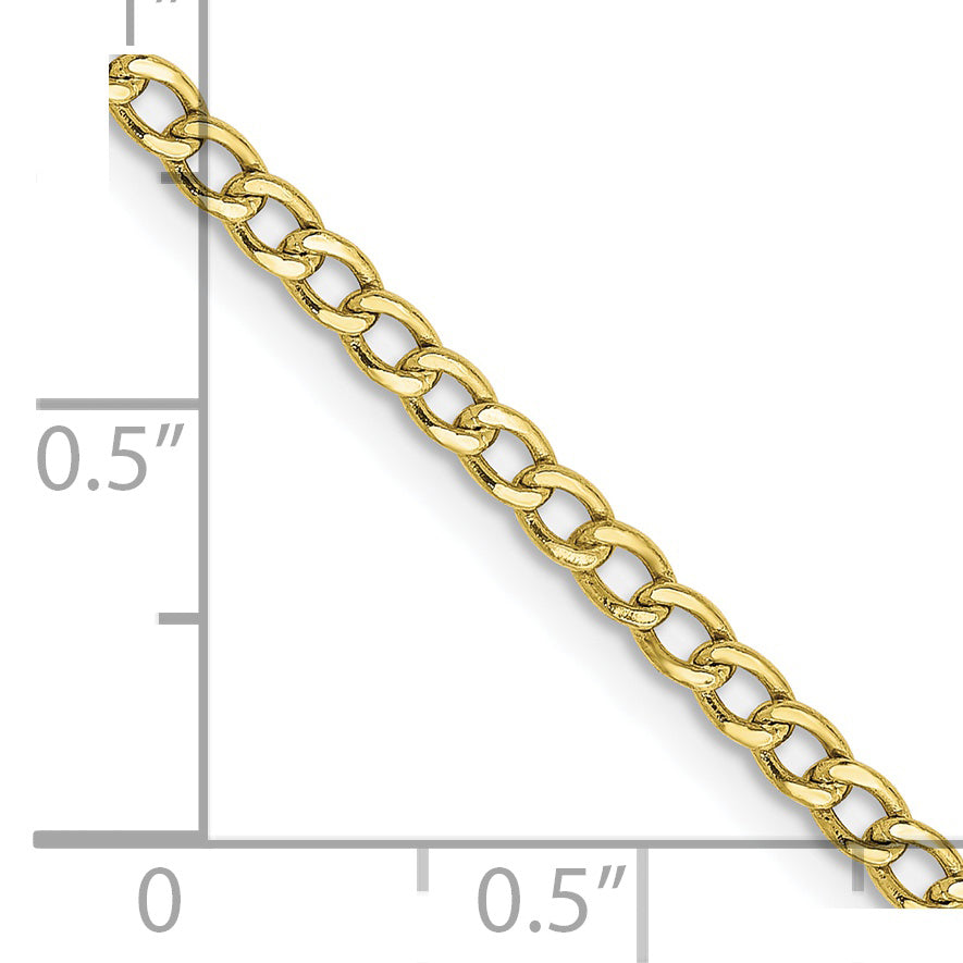 10k 2.5mm Semi-Solid Curb Link Chain