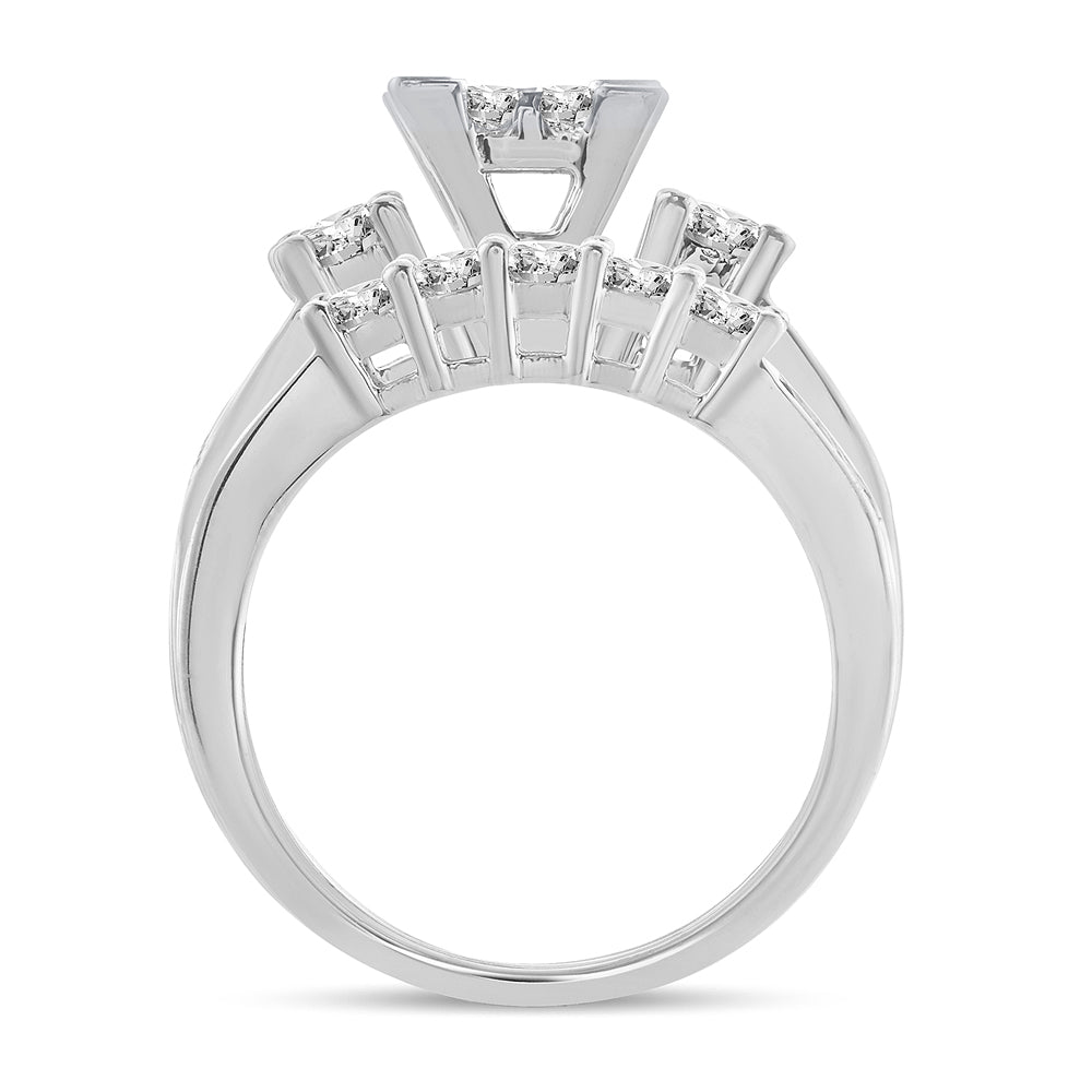 14K  1.00CT  PRINCESS CUT Diamond  BRIDAL  RING