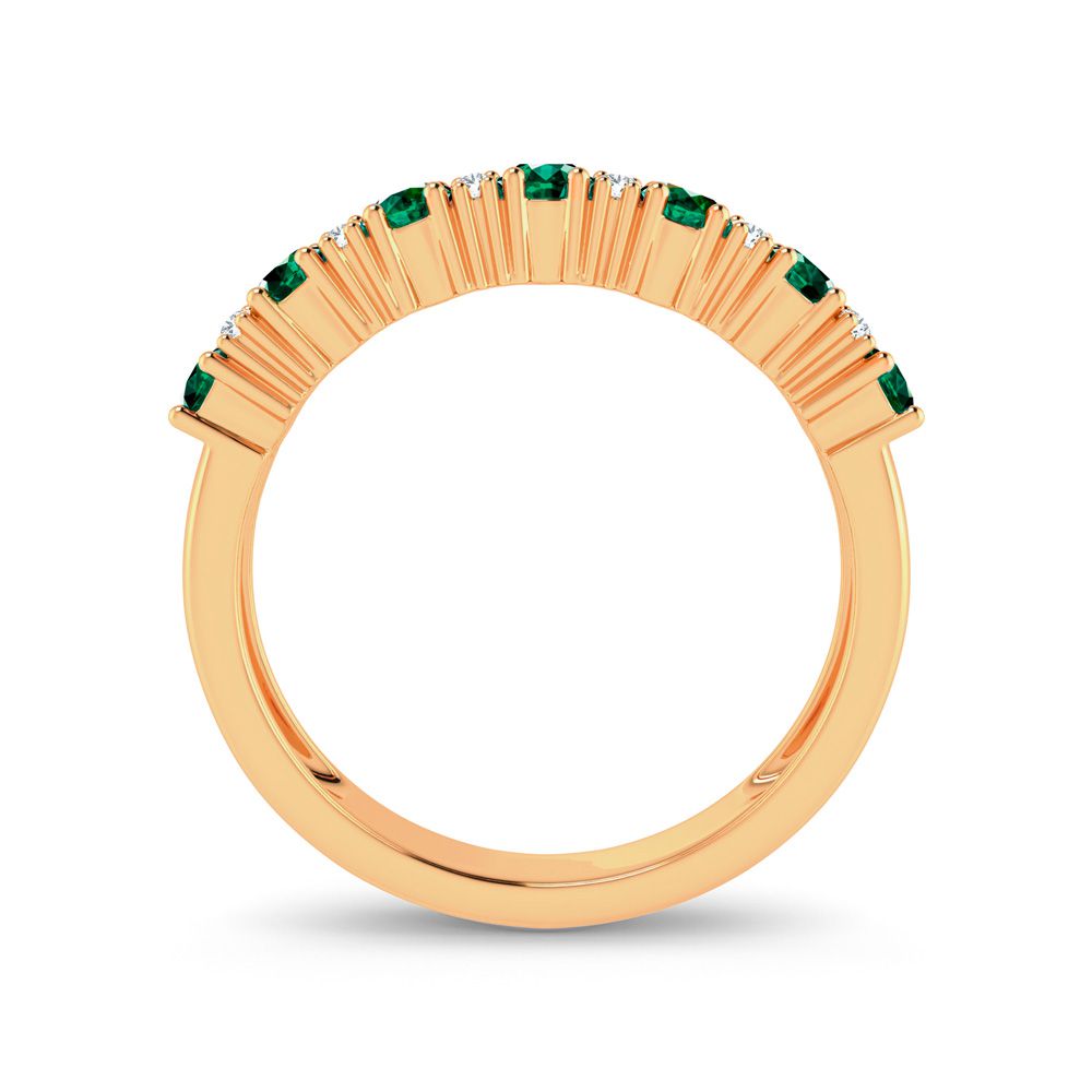 14K 0.10ct Diamond Emerald Ring