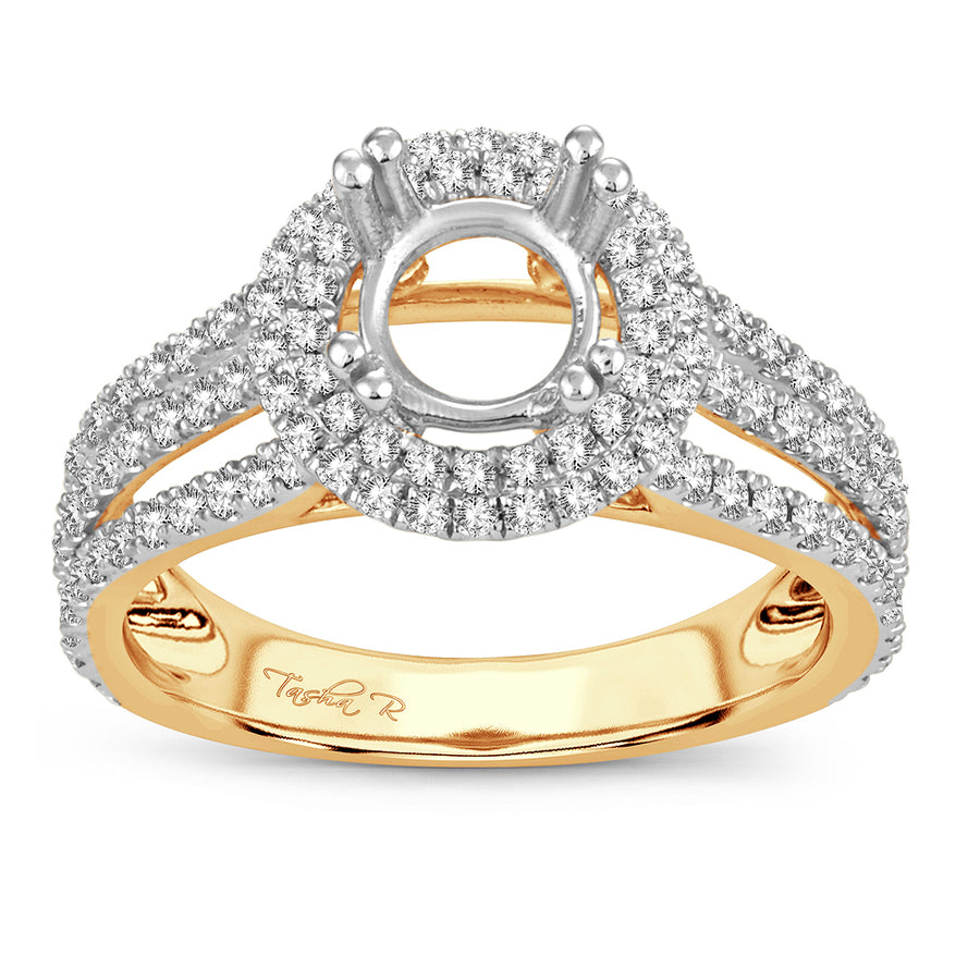 14K 0.80CT Diamond semi-mount ring