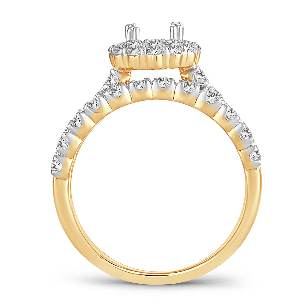 14K 1.00CT Diamond semi-mount ring